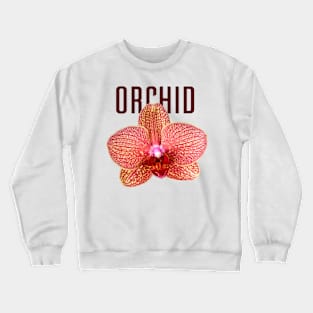 Yellow Orchid with Red Veins with Text Crewneck Sweatshirt